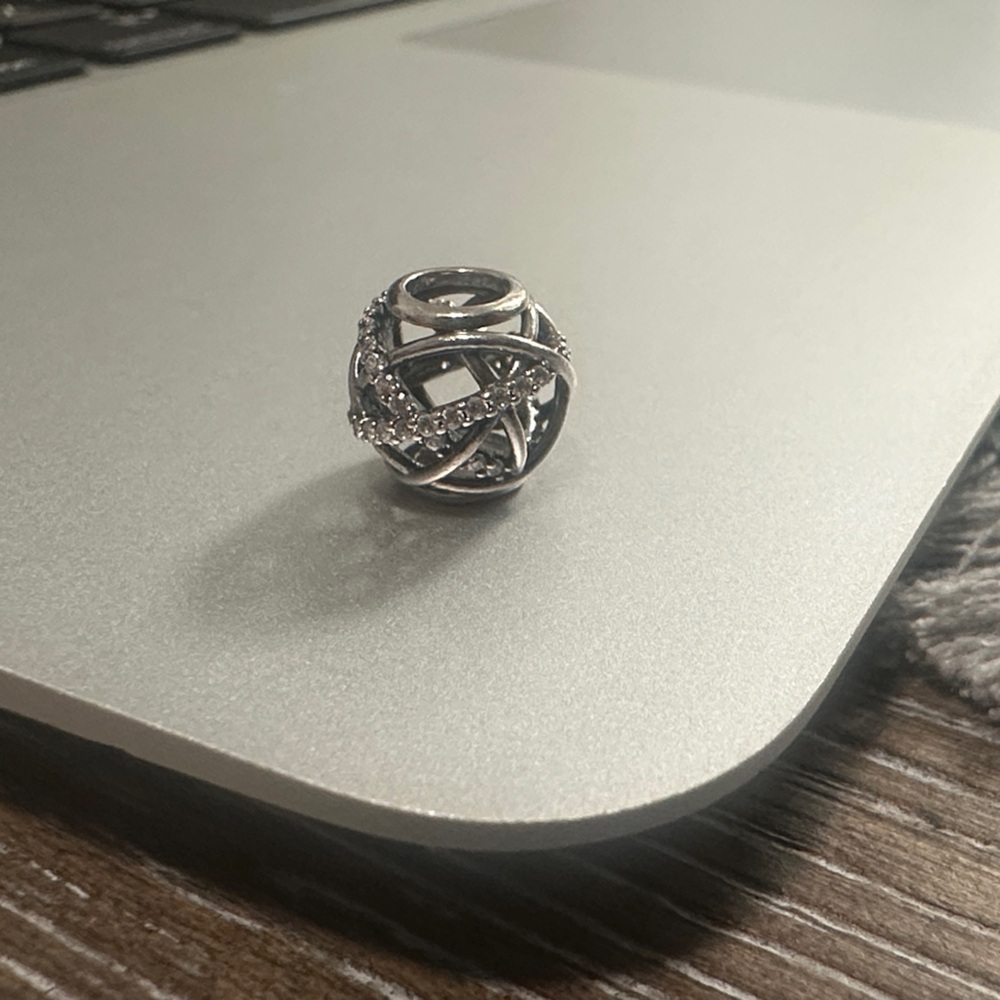 Pandora Silver Charm with Sparkling Accents